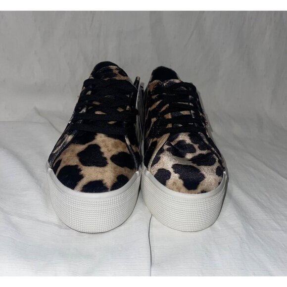 Superga Women's Velvet Leopard Print Lace Up Tennis Shoes - Size 8.5 - Picture 4 of 7